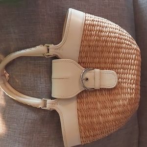 Coach Woven Straw w leather Satchel